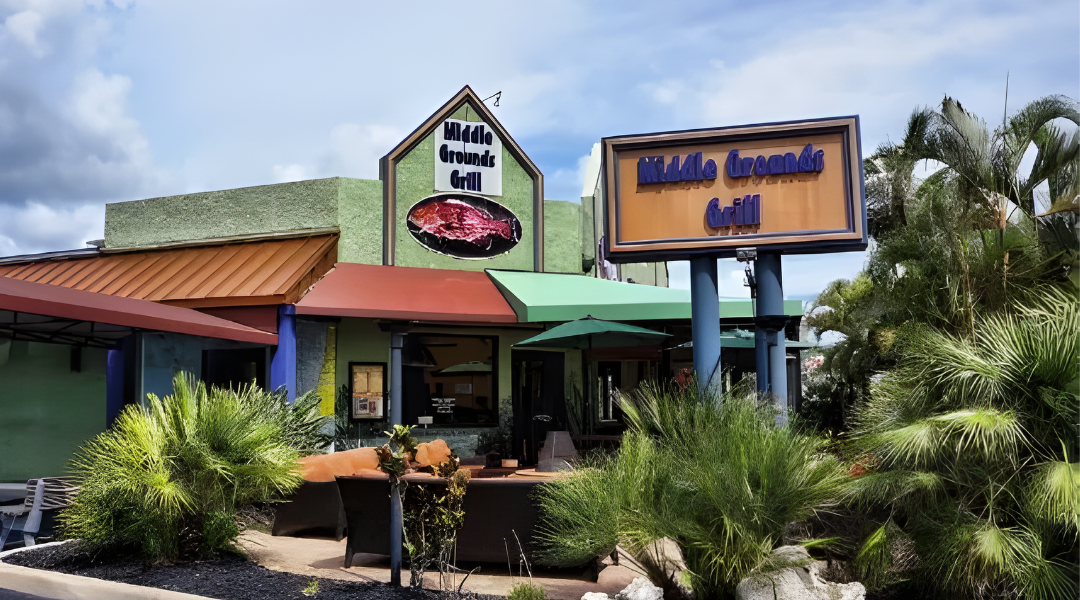 Exterior of Middle Grounds Grill in Treasure Island