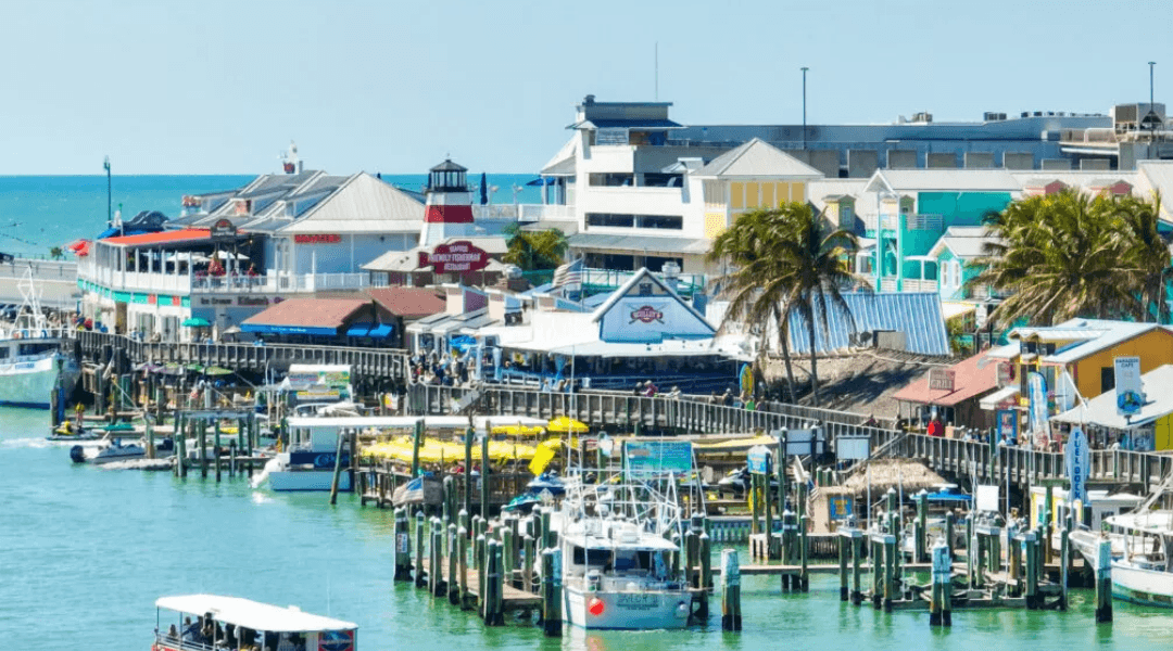John's Pass Village & Boardwalk marina view in Madeira Beach