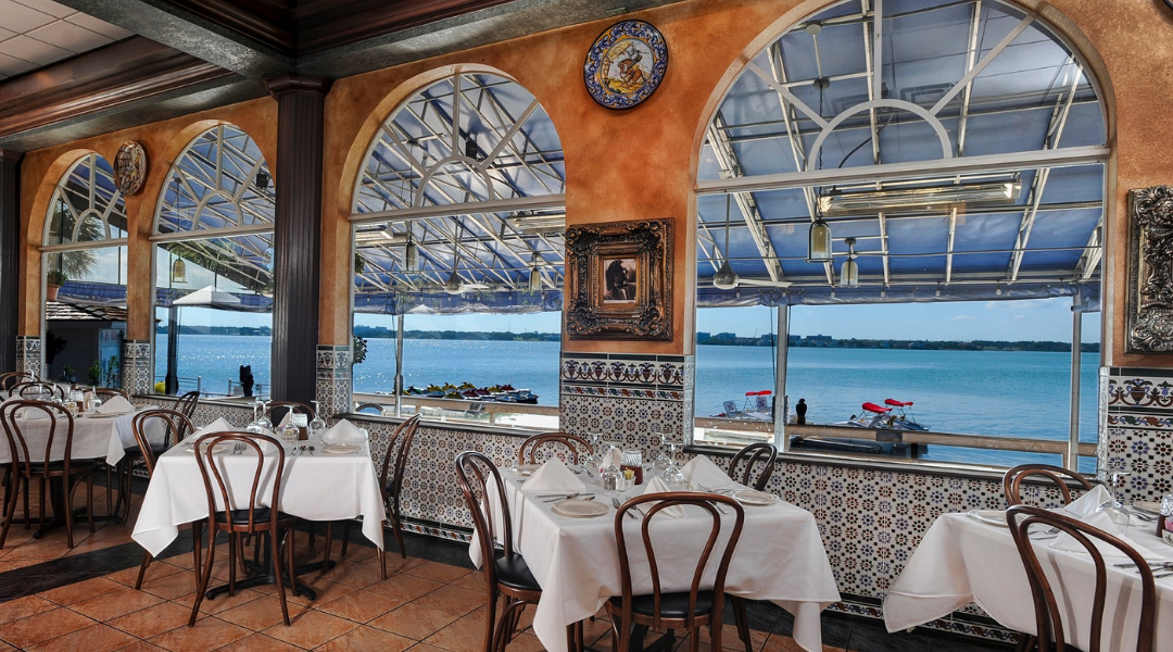 Waterfront dining room at Columbia Restaurant near Indian Shores