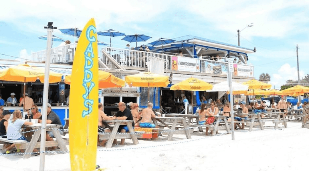 Exterior view of Caddy's Treasure Island restaurant