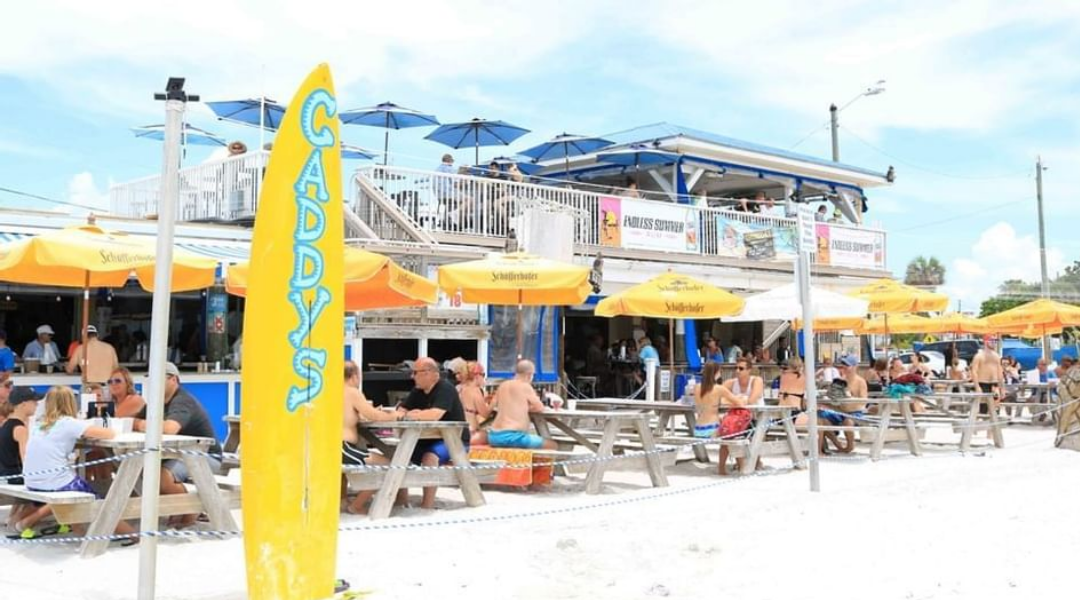 Exterior view of Caddy's Treasure Island restaurant