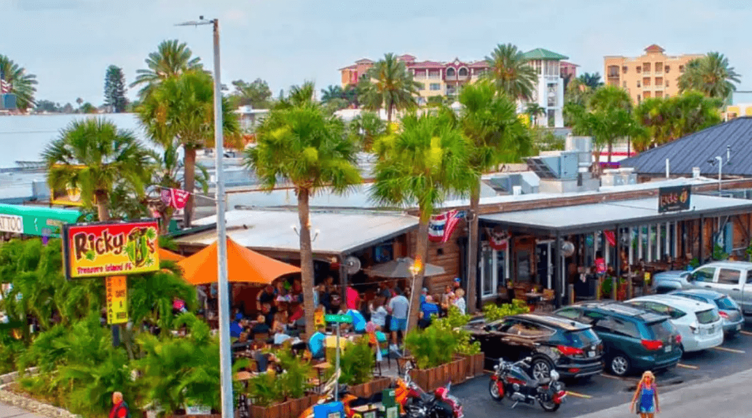 Exterior view of Ricky T's Bar & Grille in Treasure Island