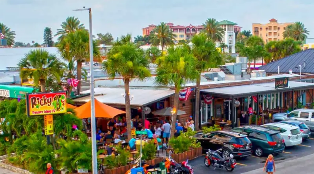 Exterior view of Ricky T's Bar & Grille in Treasure Island