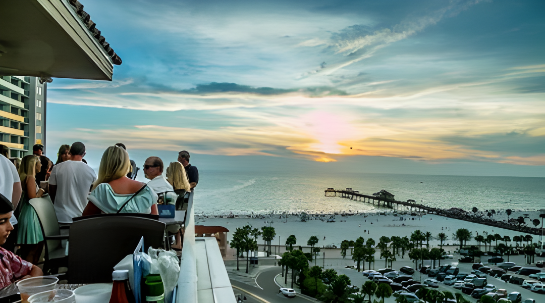 Sunset rooftop view near the Gulf Coast in Florida